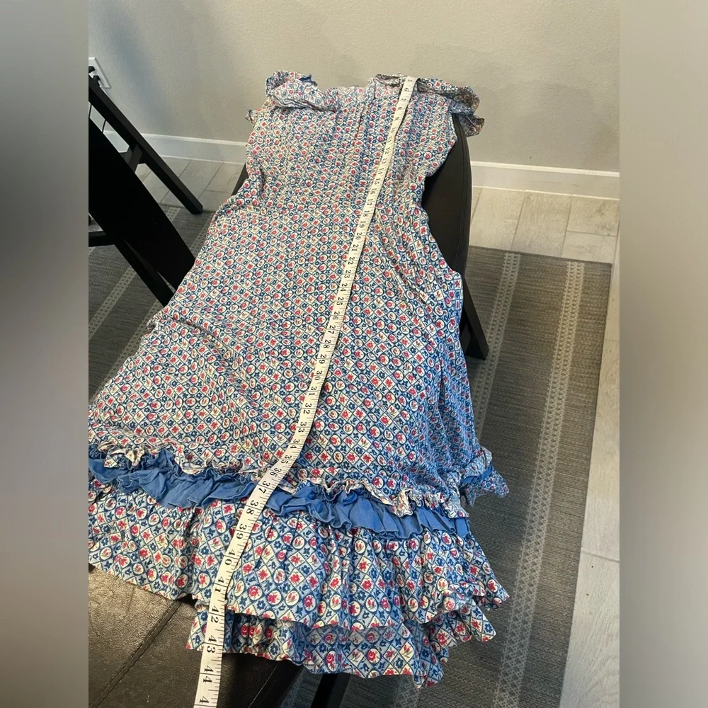 Vintage 1930s? Cotton Calico lawn handmade prairie cottage back lace up dress XS - Picture 10 of 10